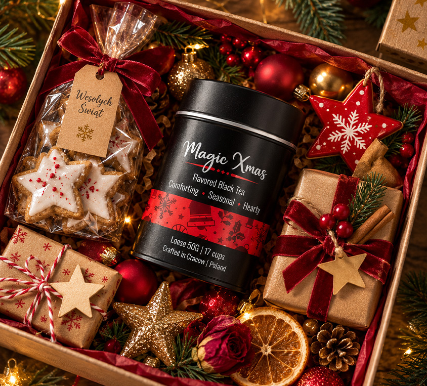 Magic Xmas Leo Tea – świąteczna czarna herbata w prezentowej metalowej puszce 50g